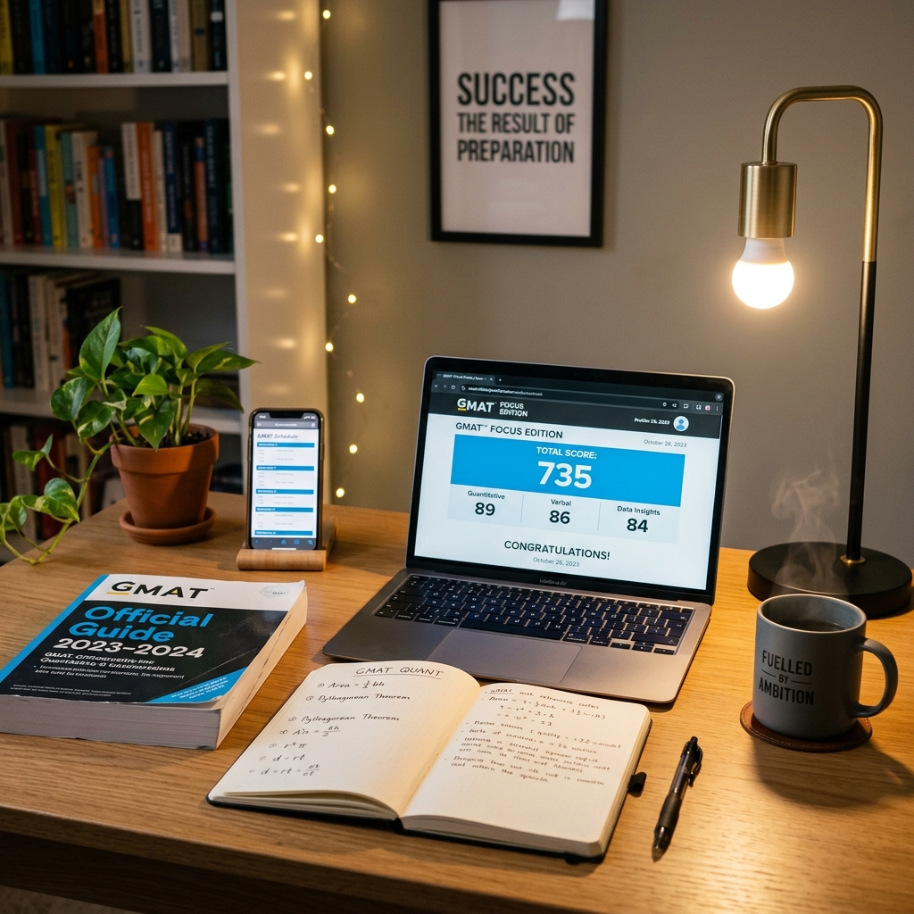 GMAT Study Plan and Prep Books on Study Desk