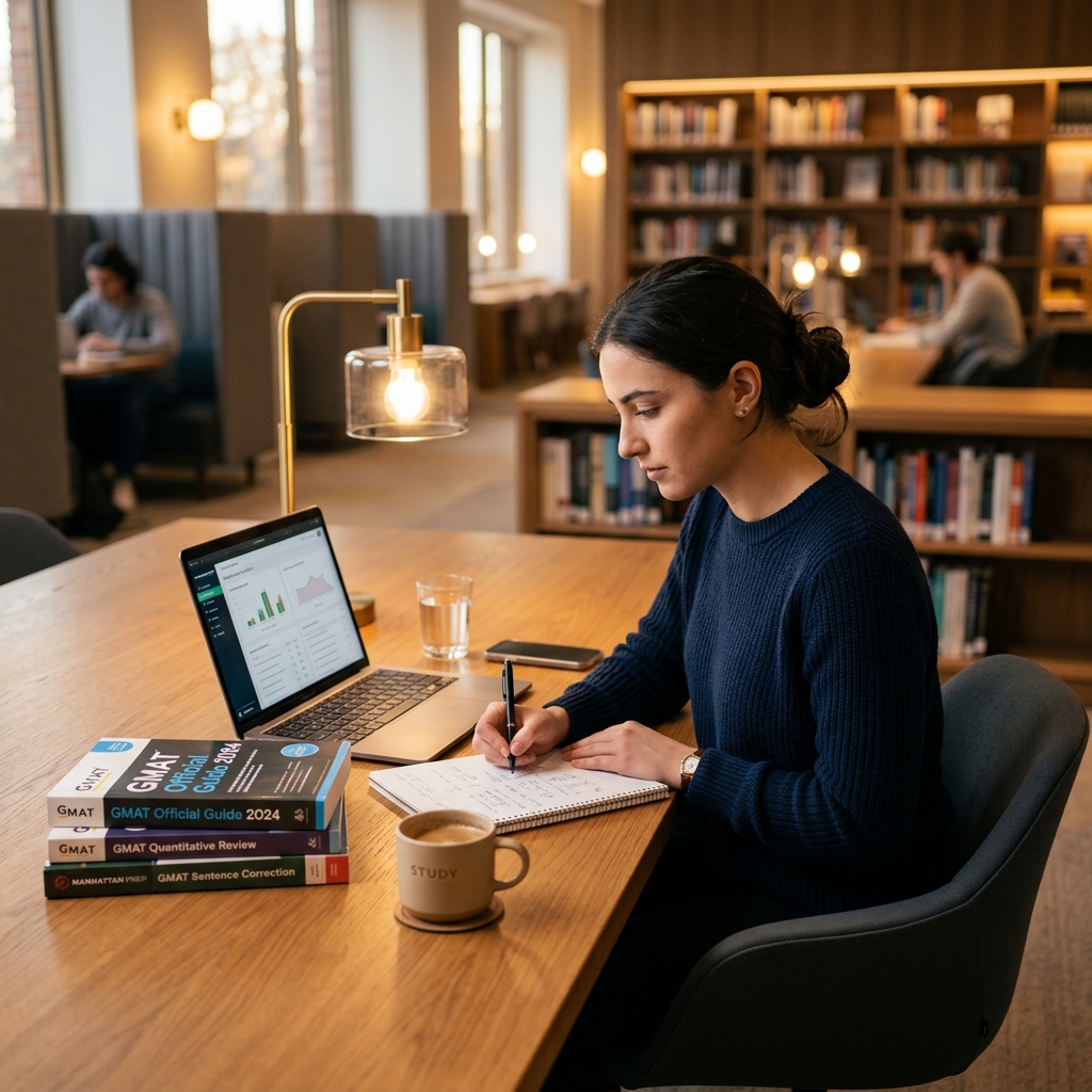 GMAT Study Plan and Prep Books on Study Desk